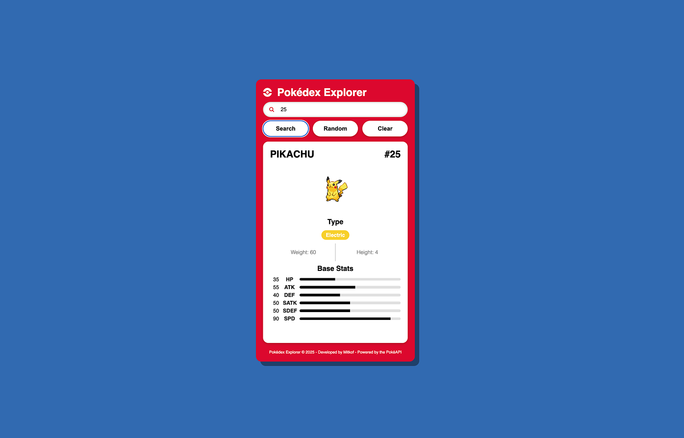 Pokedex app screenshot