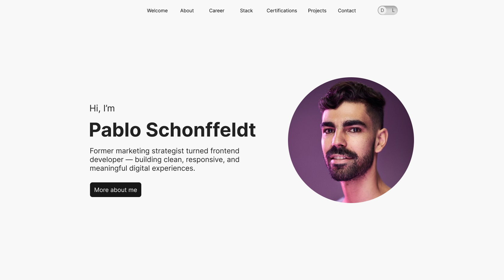 Professional portfolio screenshot